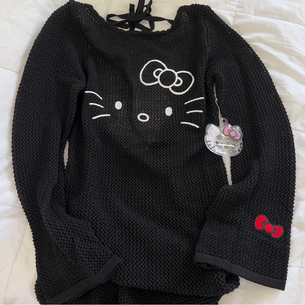 Limited Edition Santio Hello Kitty black knit bikini cover up or summer dress.